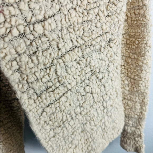 James Perse Open Drape Cotton Sherpa Textured Cardigan - Picture 6 of 8